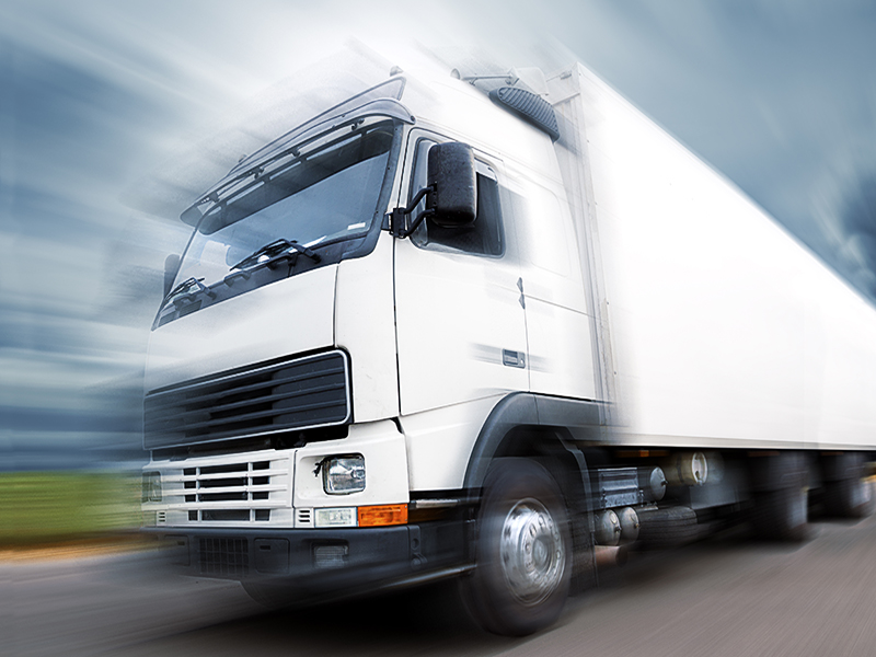 Lastbil med fartränder