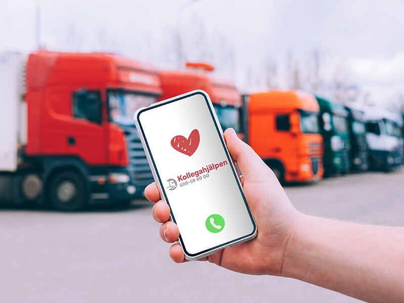 Kollegahjälpen på mobiltelefon.